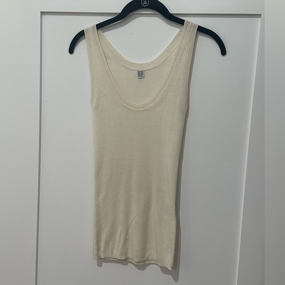 Toteme Scoop-neck silk and cashmere tank top